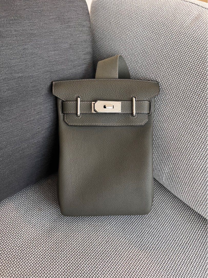 Hermes Hac A Dos, Gris Etain With Palladium Hardware, B Stamp