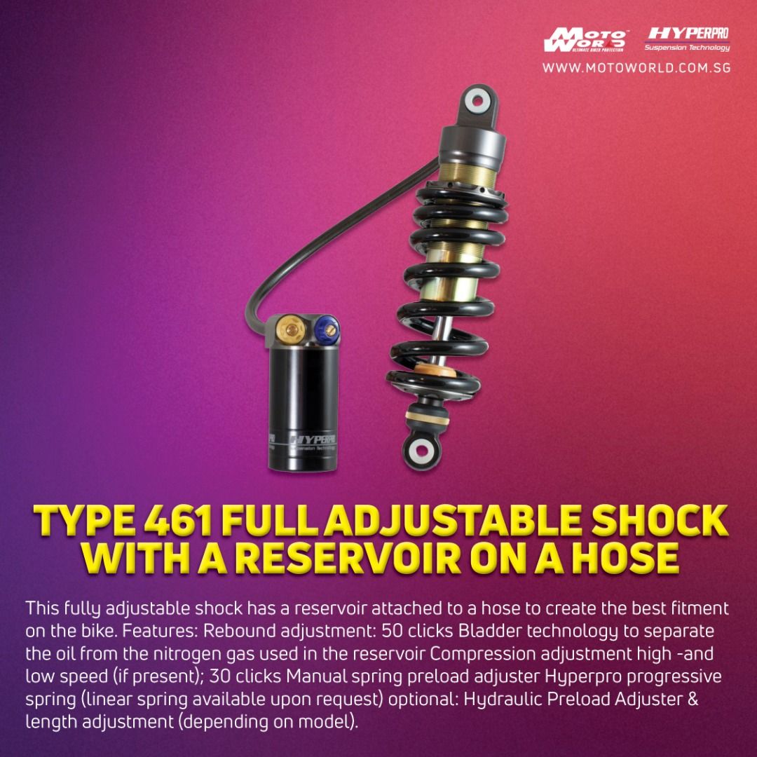 Hyperpro Adjustable Suspension Motorcycle Shock Absorbers Upgrade Kit