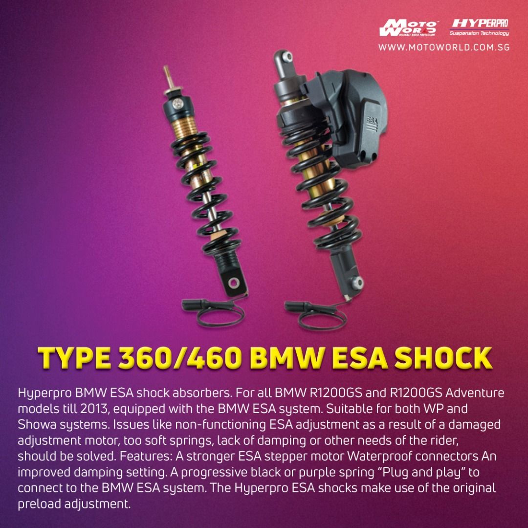 Hyperpro Adjustable Suspension Motorcycle Shock Absorbers Upgrade Kit