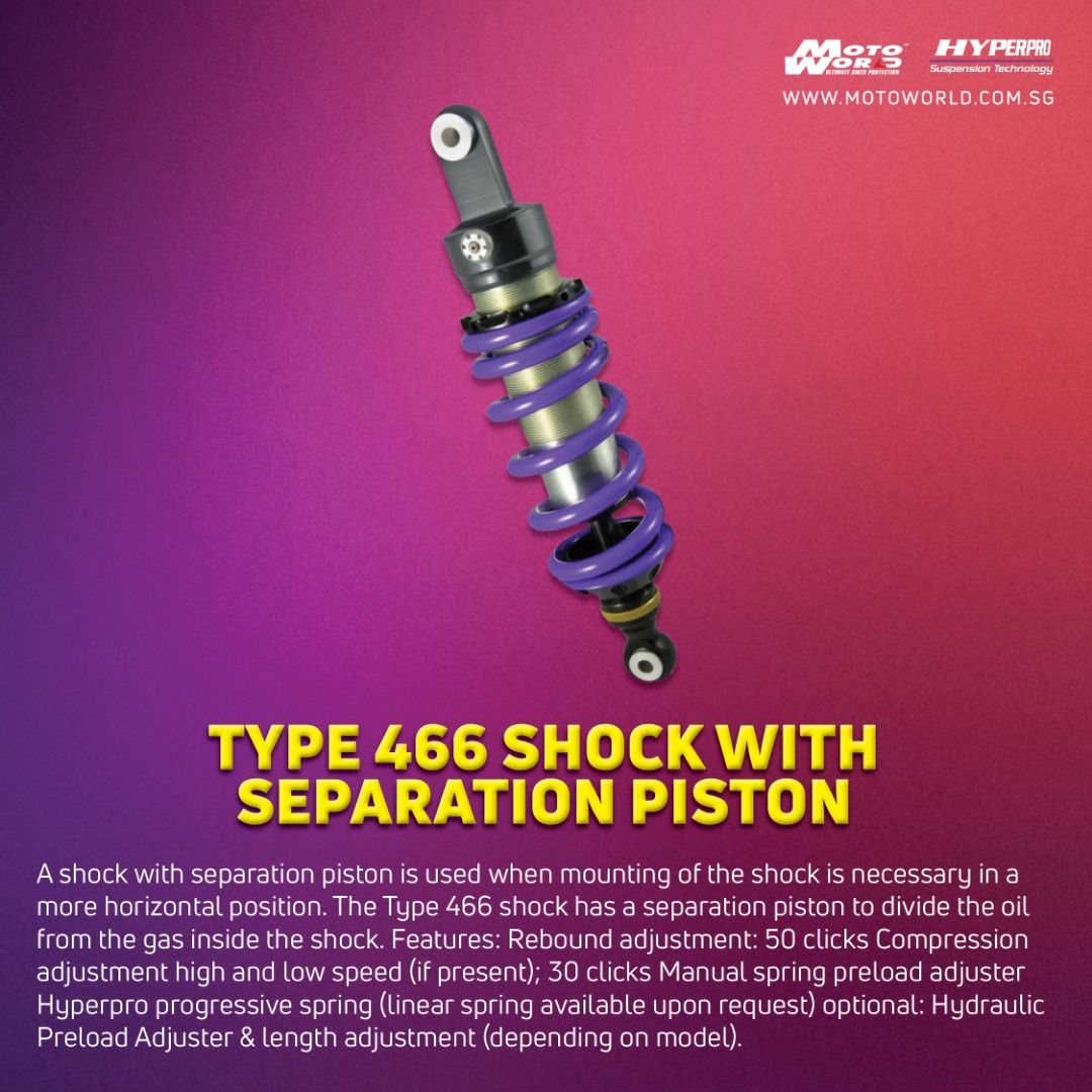 Hyperpro Adjustable Suspension Motorcycle Shock Absorbers Upgrade Kit