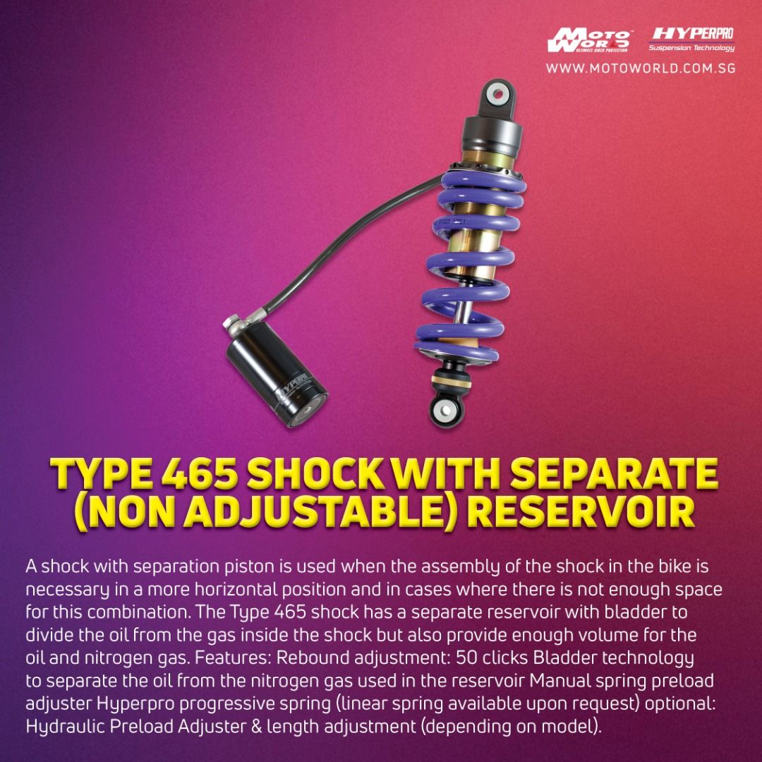 Hyperpro Adjustable Suspension Motorcycle Shock Absorbers Upgrade Kit