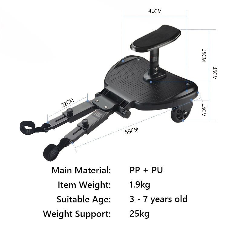 2024 New-Universal Stroller Board Buggy Board With 2 LED