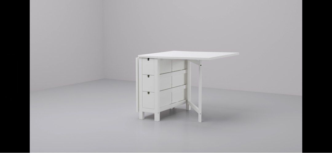 IKEA Nordic Fold Down Table With Storage Drawers, Furniture & Home ...