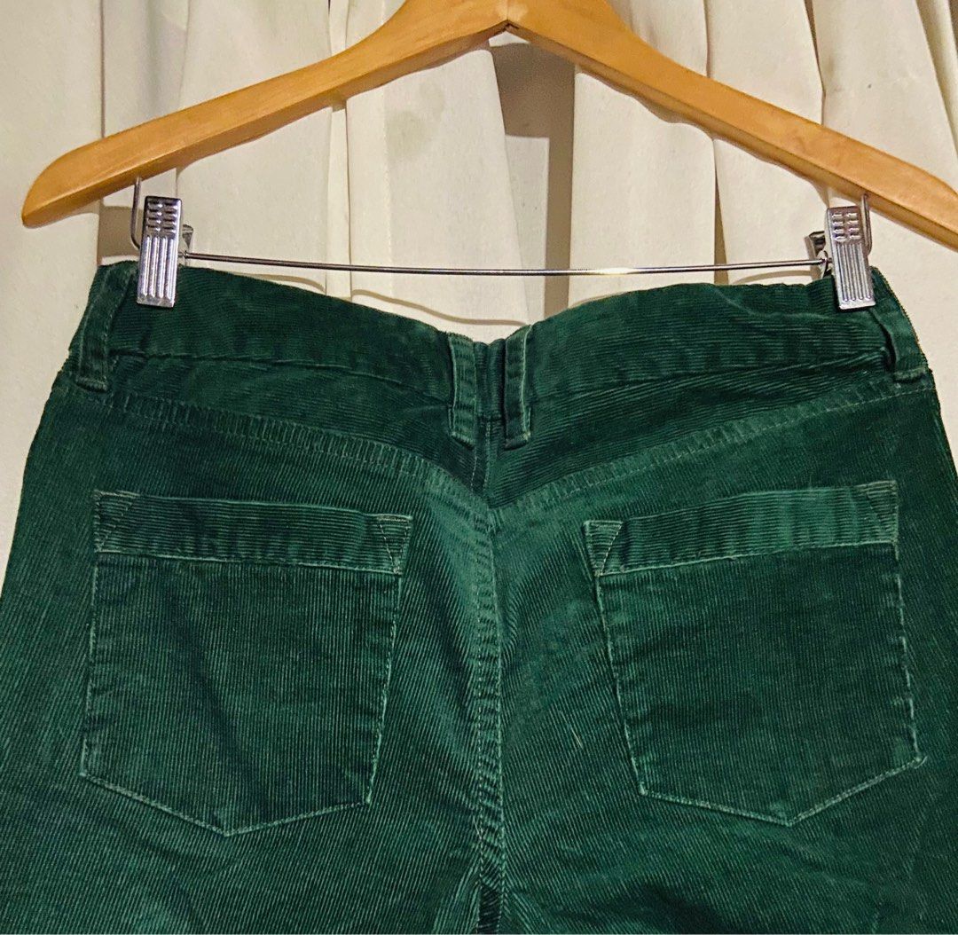 J.Crew Green Corduroy Pants, Women's Fashion, Bottoms, Jeans on Carousell