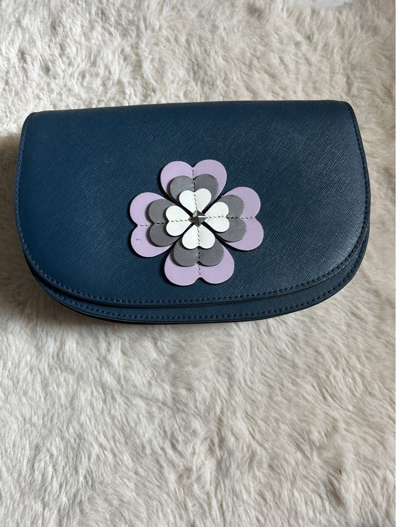 Kate Spade Reiley Spade Flower Applique Flap Crossbody Purse