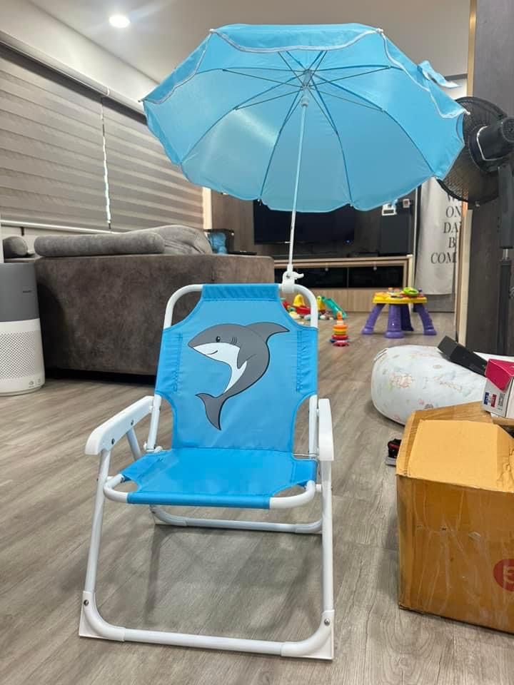 Kids Canopy Chair Foldable W/ Sun Shade Beach Camping Folding Outdoor  Fishing