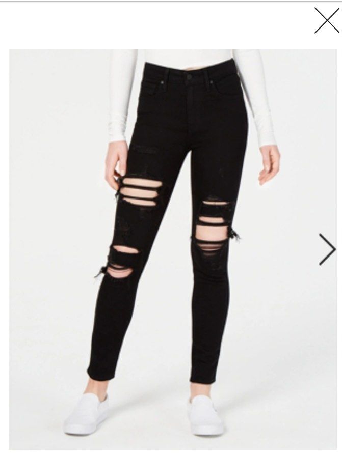 Levi's black sales ripped jeans womens