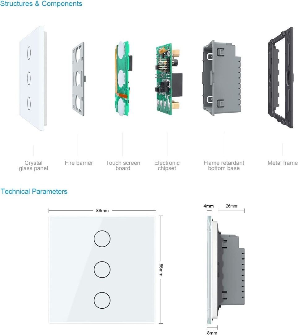 LIVOLO Wireless Remote Control Light Switches (No Neutral) White with