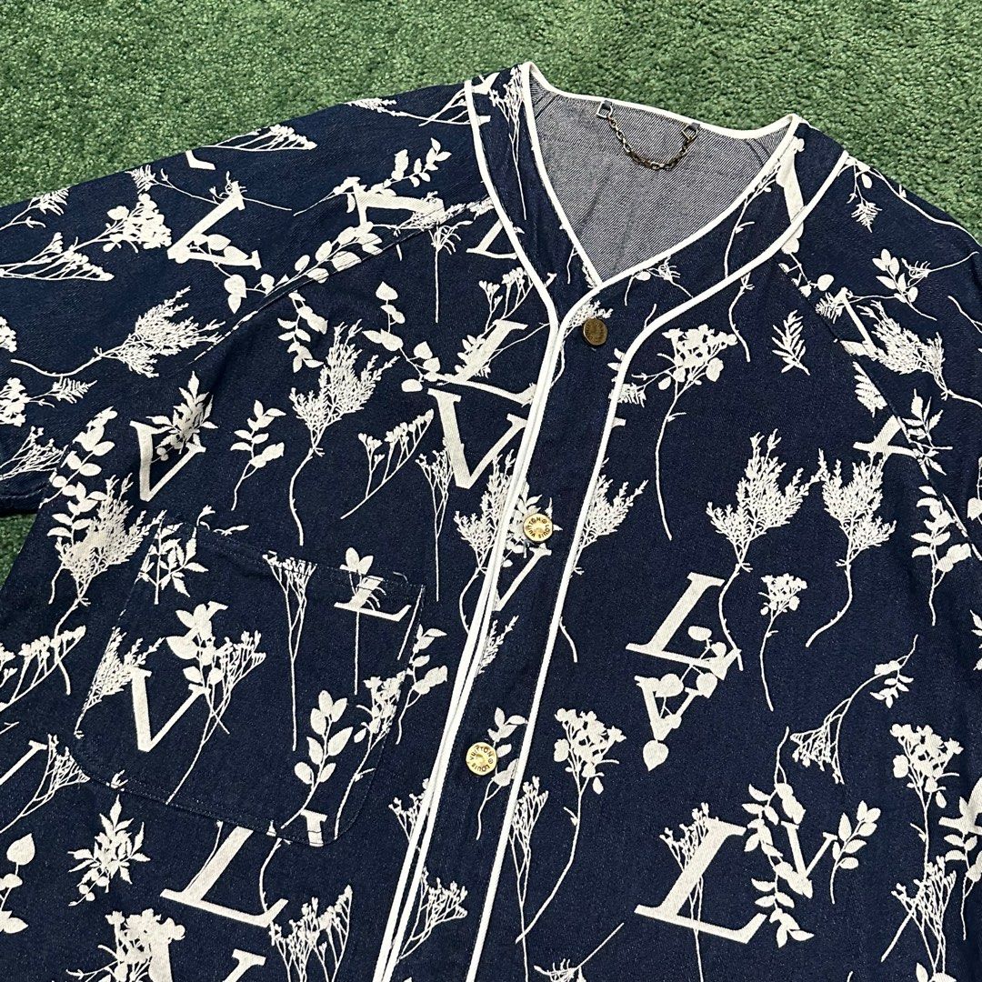 Louis Vuitton Louis Vuitton Denim Leaf Baseball Jersey