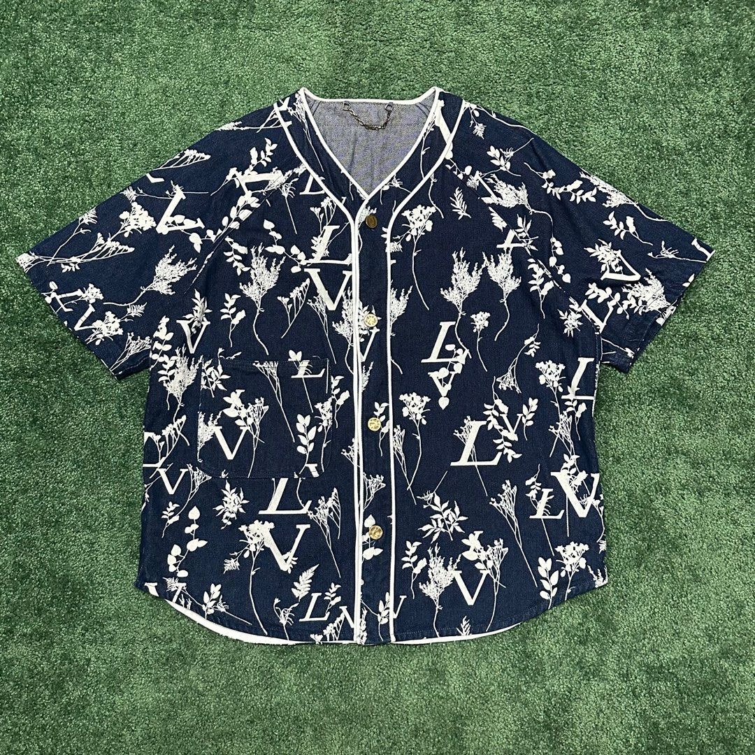 leaf denim baseball shirt