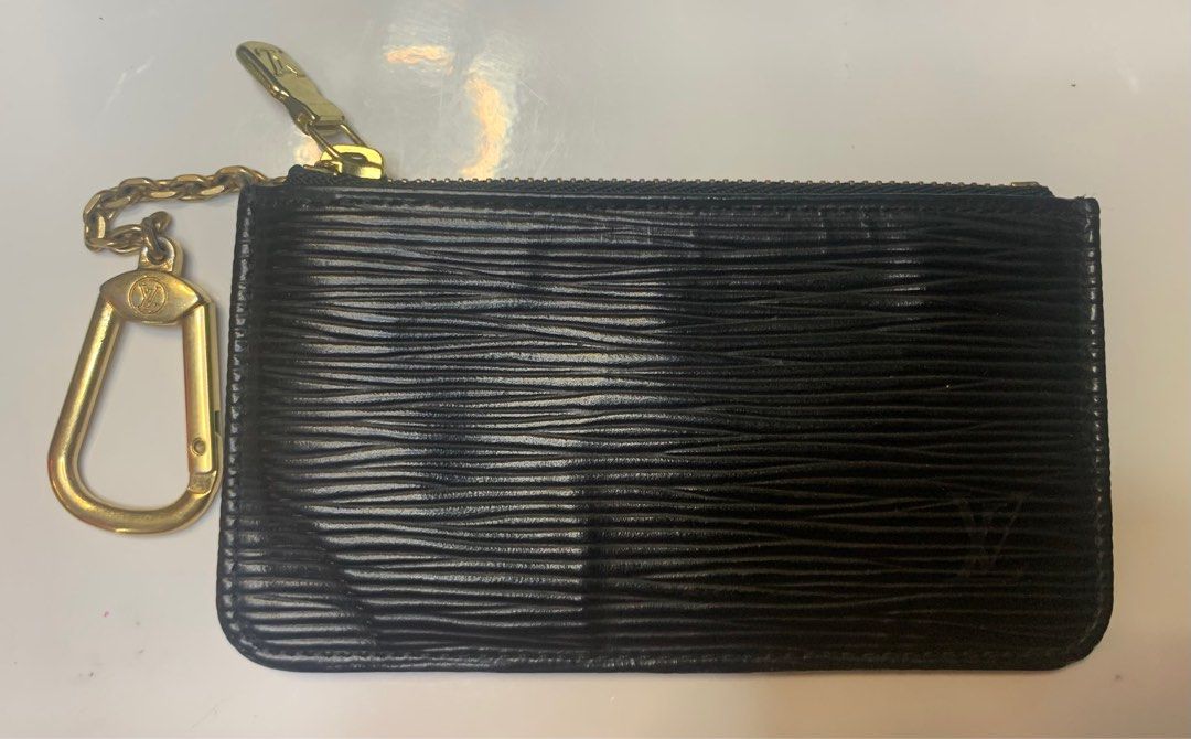 Louis Vuitton Black Epi Leather Pochette Cles Key Pouch Keychain