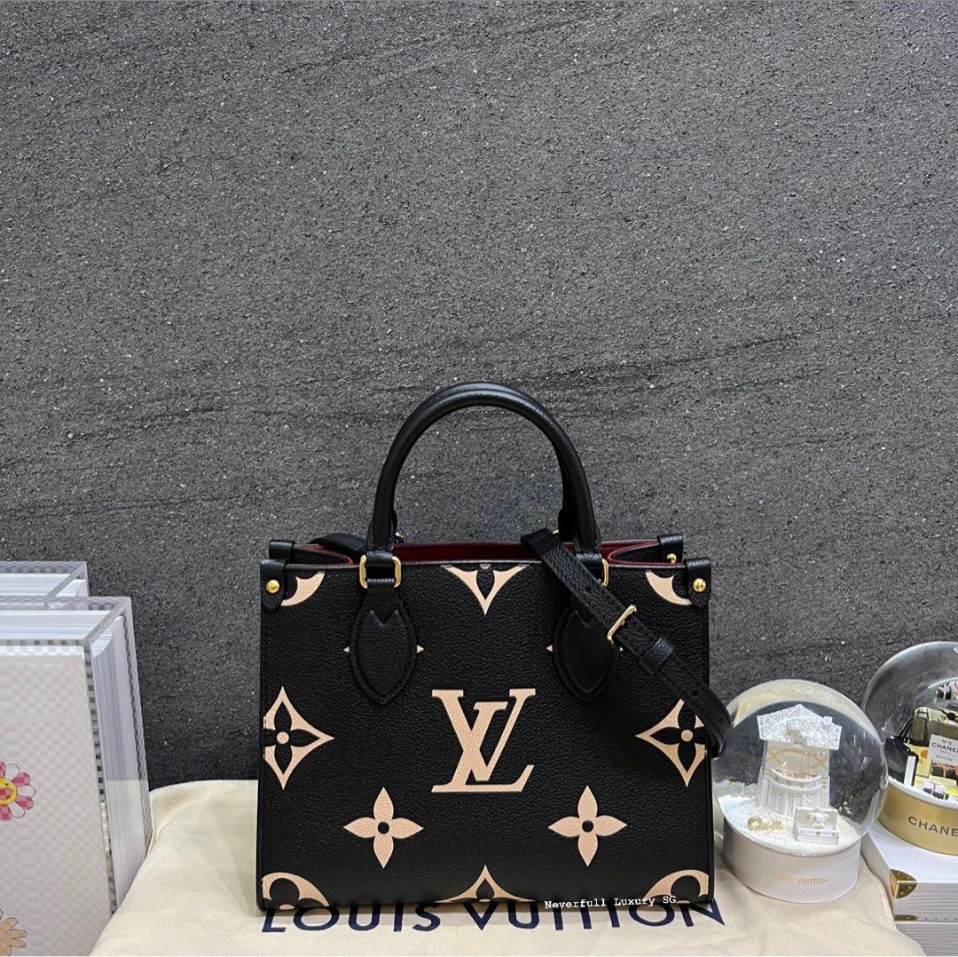 Louis Vuitton Black, Pattern Print Monogram Giant Empreinte Carryall PM w/Pouch