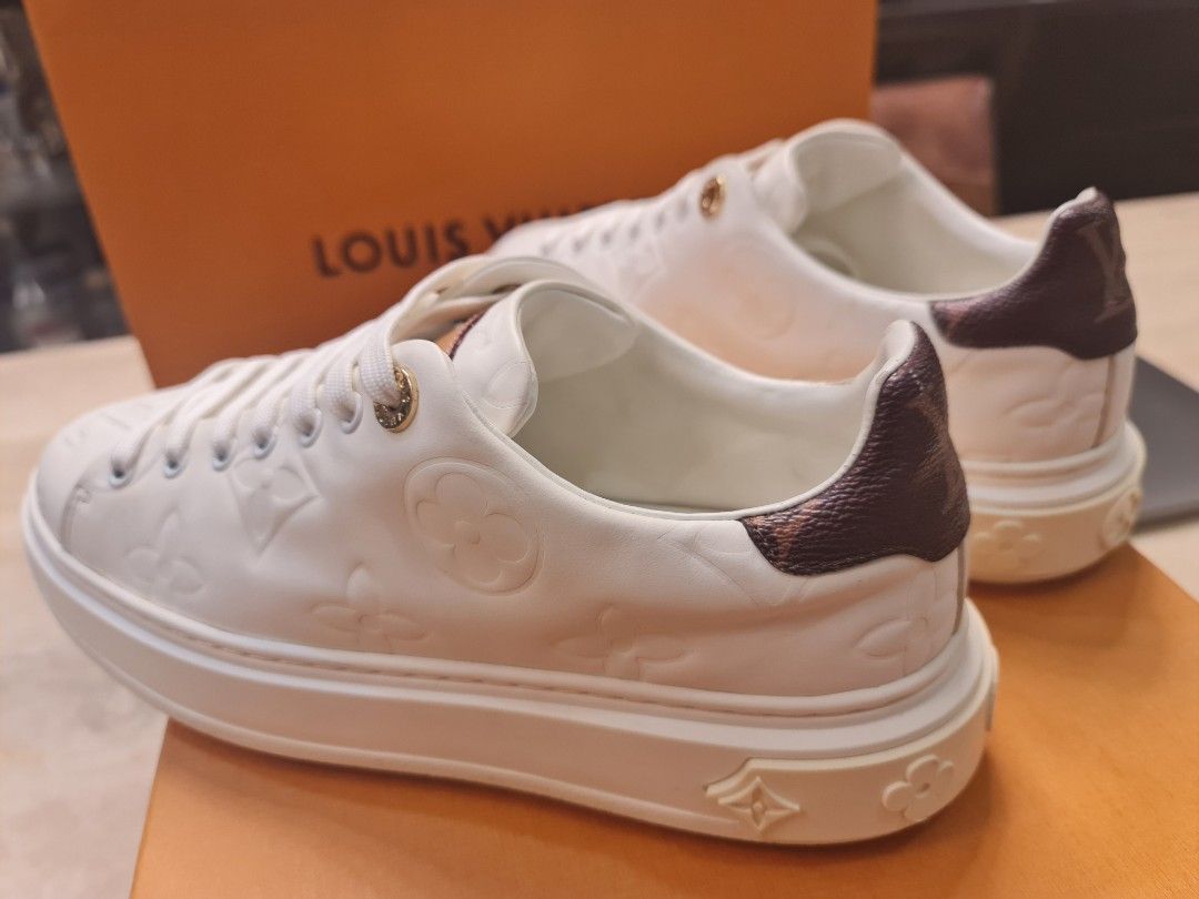 Louis Vuitton Monogram Calfskin Time Out Sneakers - Size 7.5 / 37.5 (S –  LuxeDH