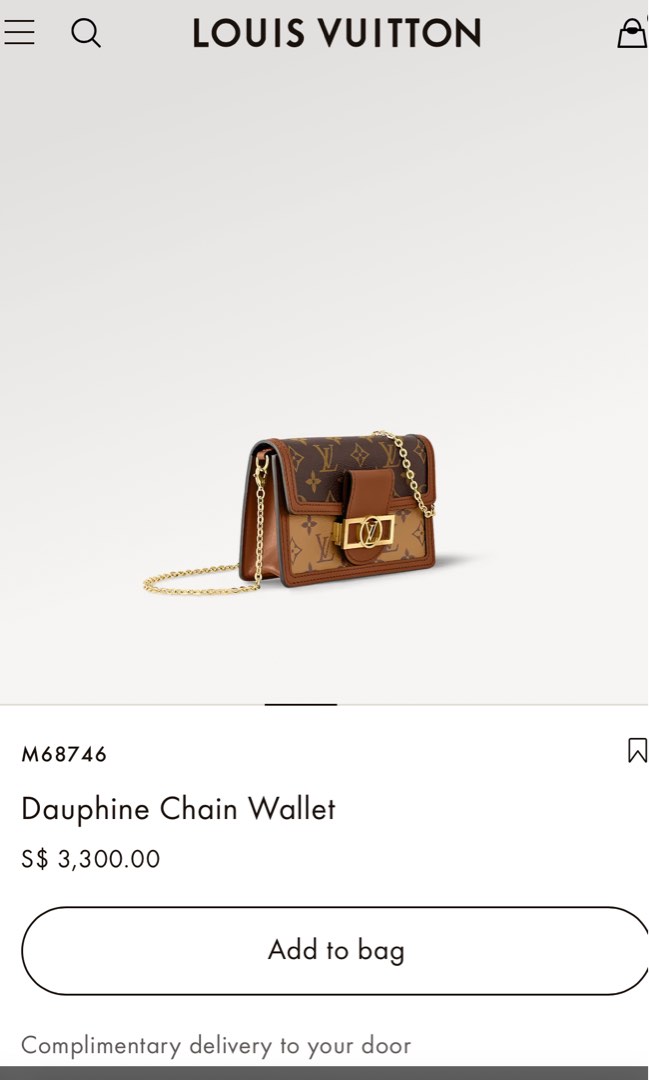 Louis Vuitton Dauphine chain wallet (M68746) in 2023