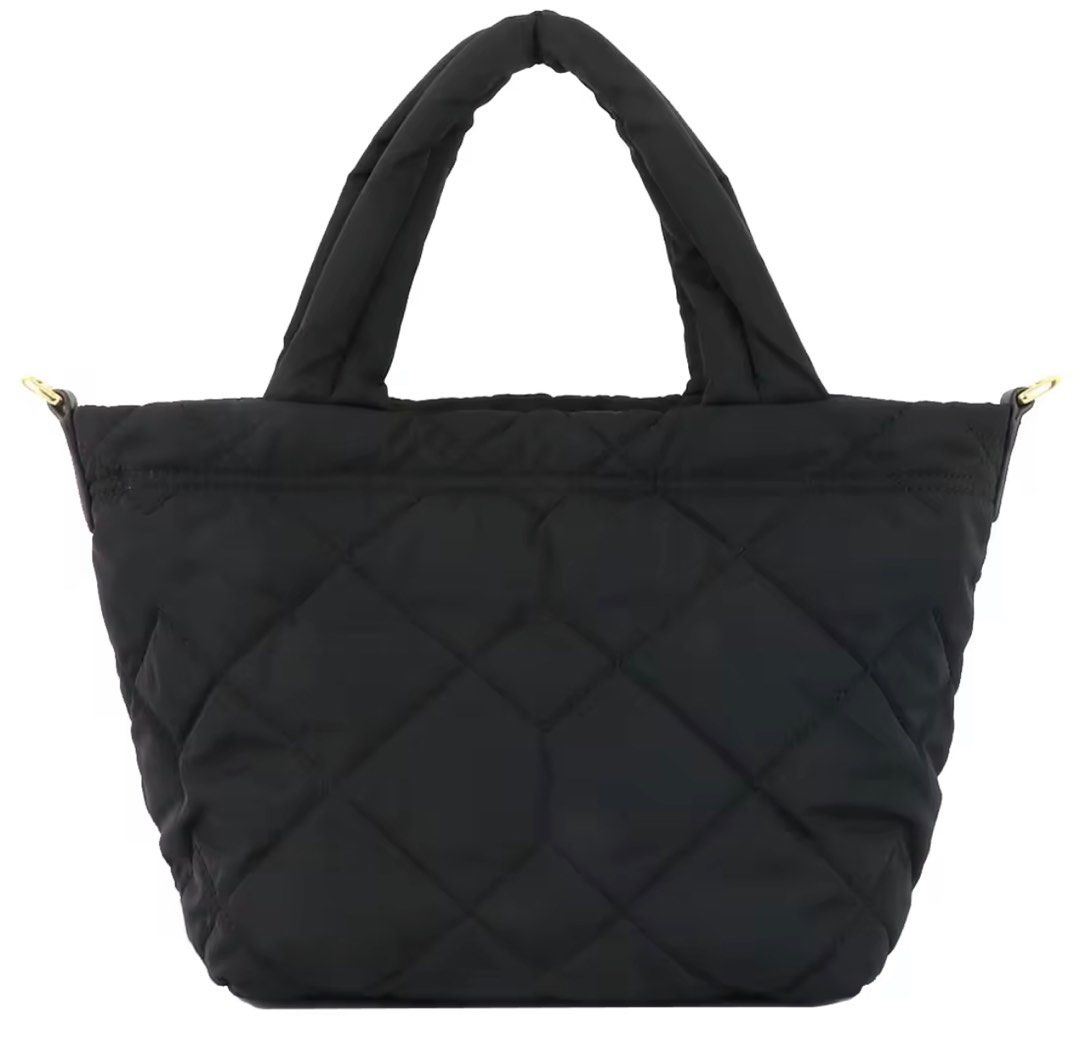 Marc Jacobs Quilted Nylon Mini Tote Bag in Black, Women's Fashion, Bags