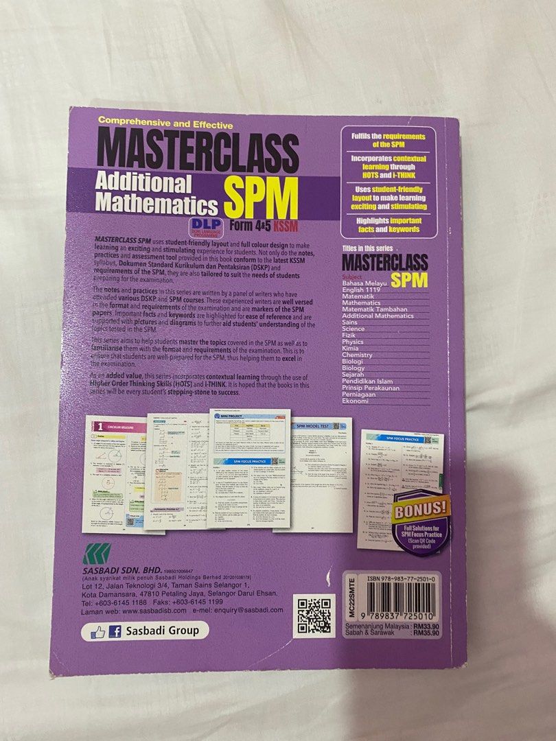 Master Class Add Math Index MASTERCLASS AddMaths SPM, Hobbies & Toys, Books & Magazines, Textbooks ...