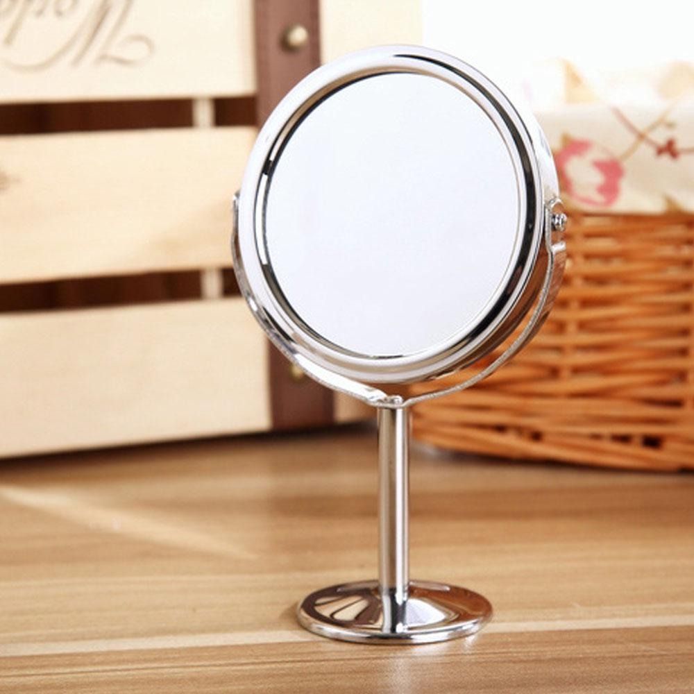 Small makeup shop mirror with stand