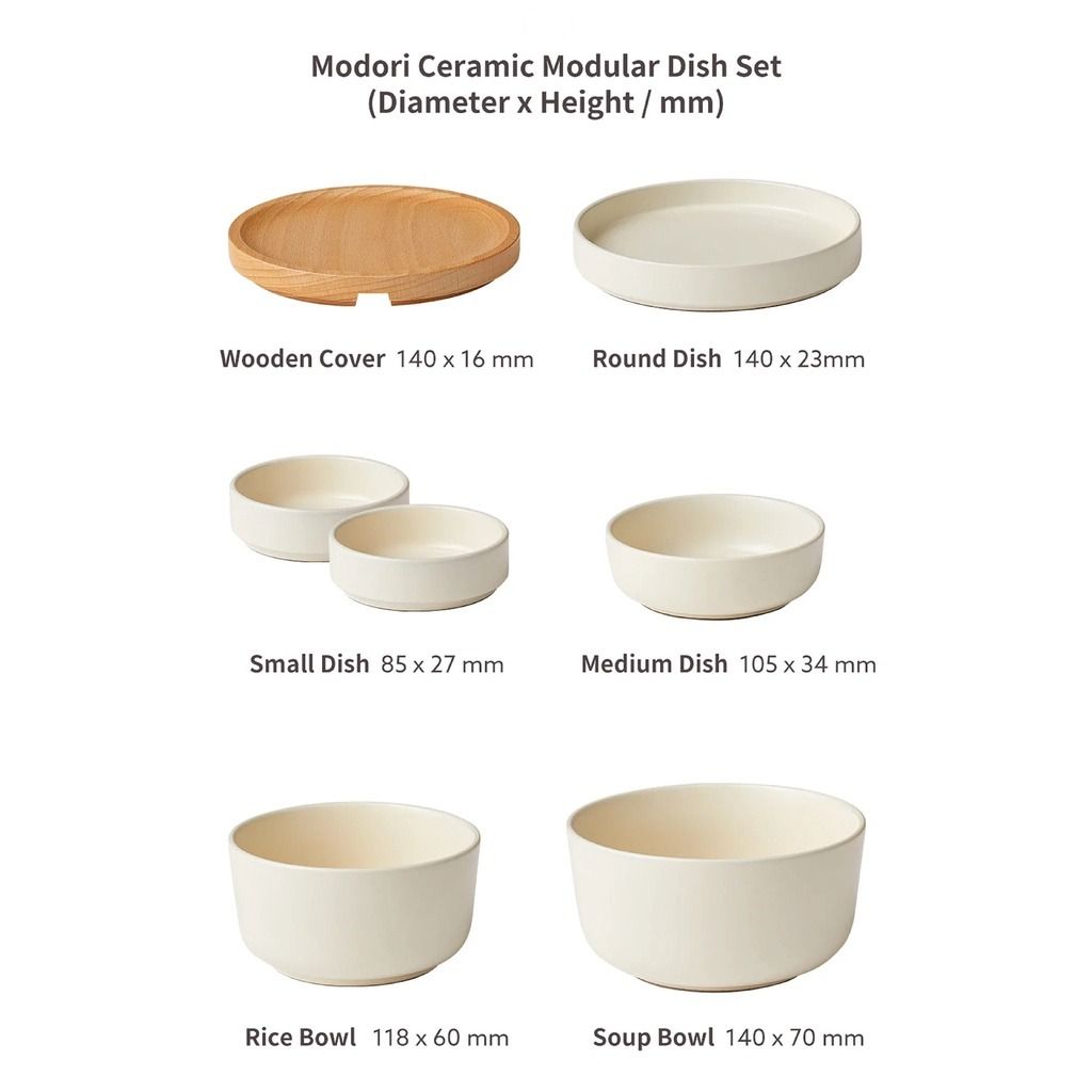 Modori Ceramic Modular Dish Set, Furniture & Home Living, Kitchenware ...