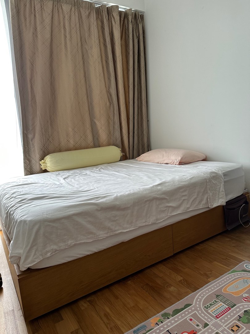 Muji bed frame with drawers & mattress, Furniture & Home Living