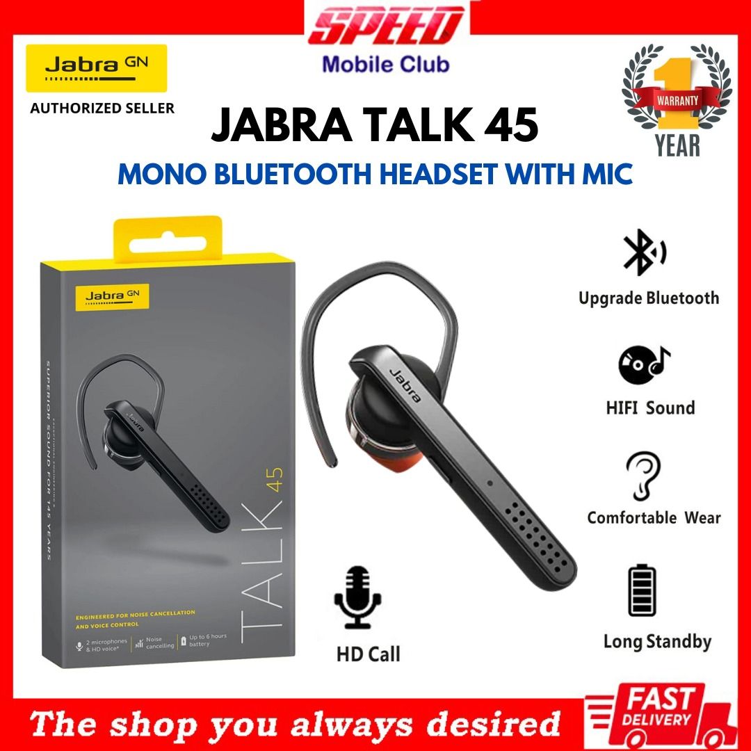 on Earphones in New with mic | Year Bluetooth Audio, with Calls 45 Hands-Free Carousell Cancellation | New Jabra Ear 1 Talk Arrival Wireless Warranty!!!, Brand With Earphones Noise