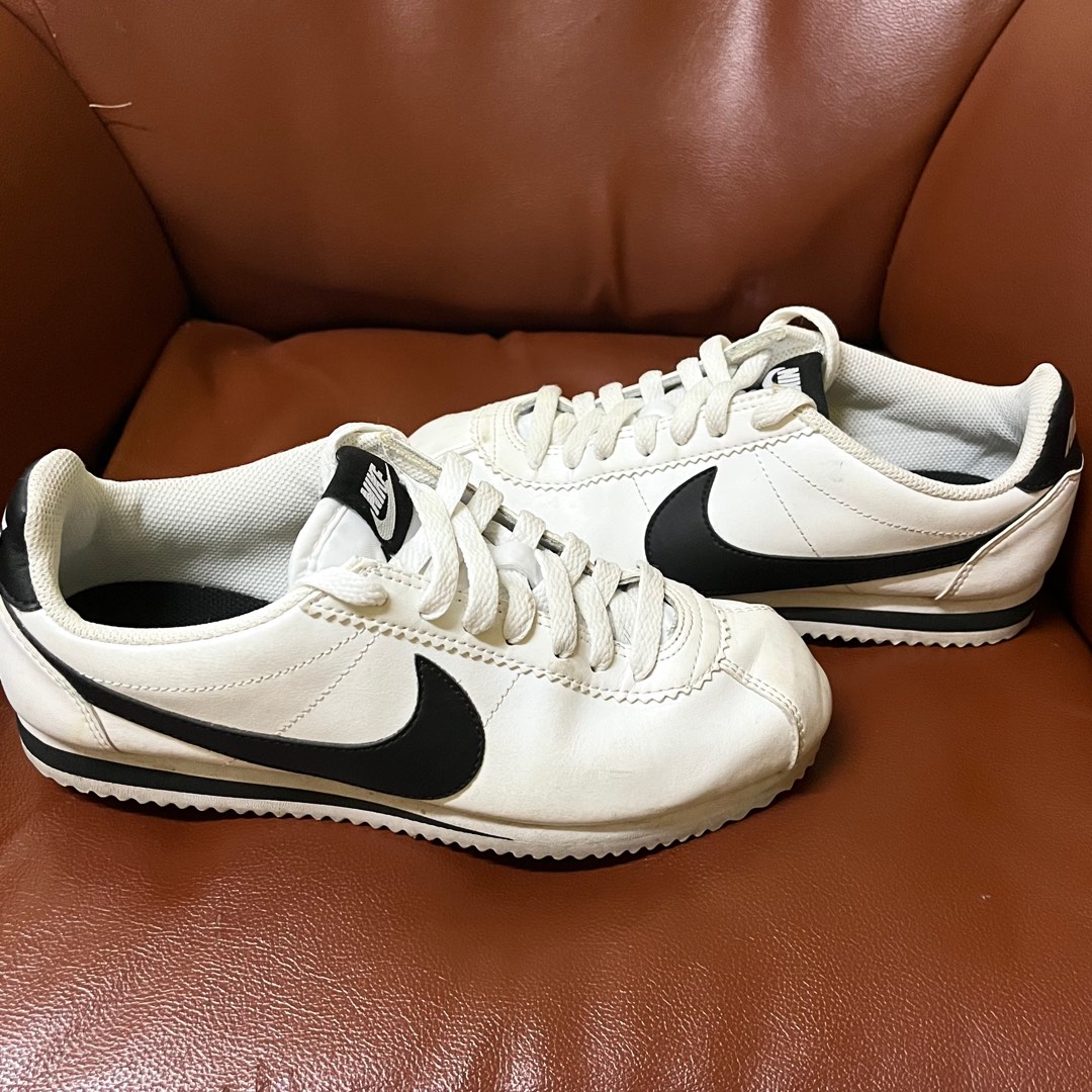 mens nike cortez white and black