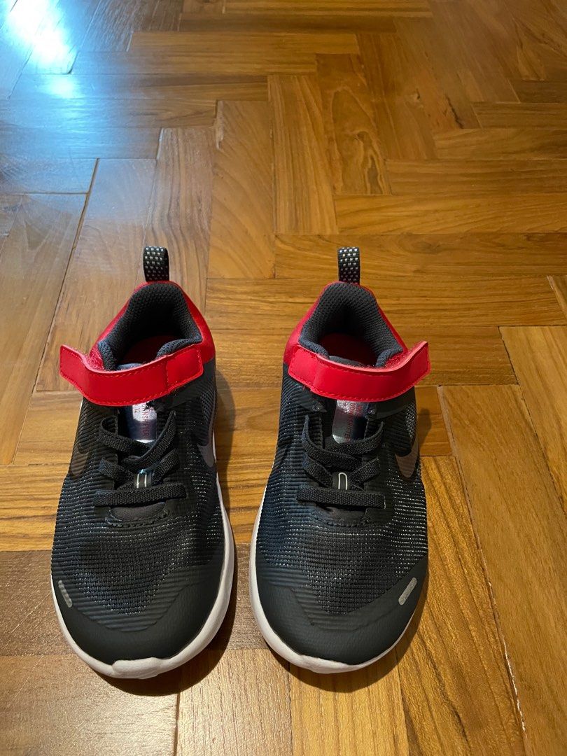 Kids Nike Downshifter 12 Next Nature Dark Grey/ Red Athletic Shoes
