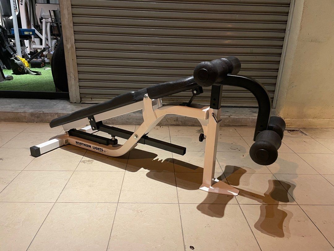 Northern lights made in Canada adjustable flat incline decline sit up abdominal ab crunch leg extension curl gym home attachment Sports Equipment Exercise Fitness Weights Dumbbells on Carousell