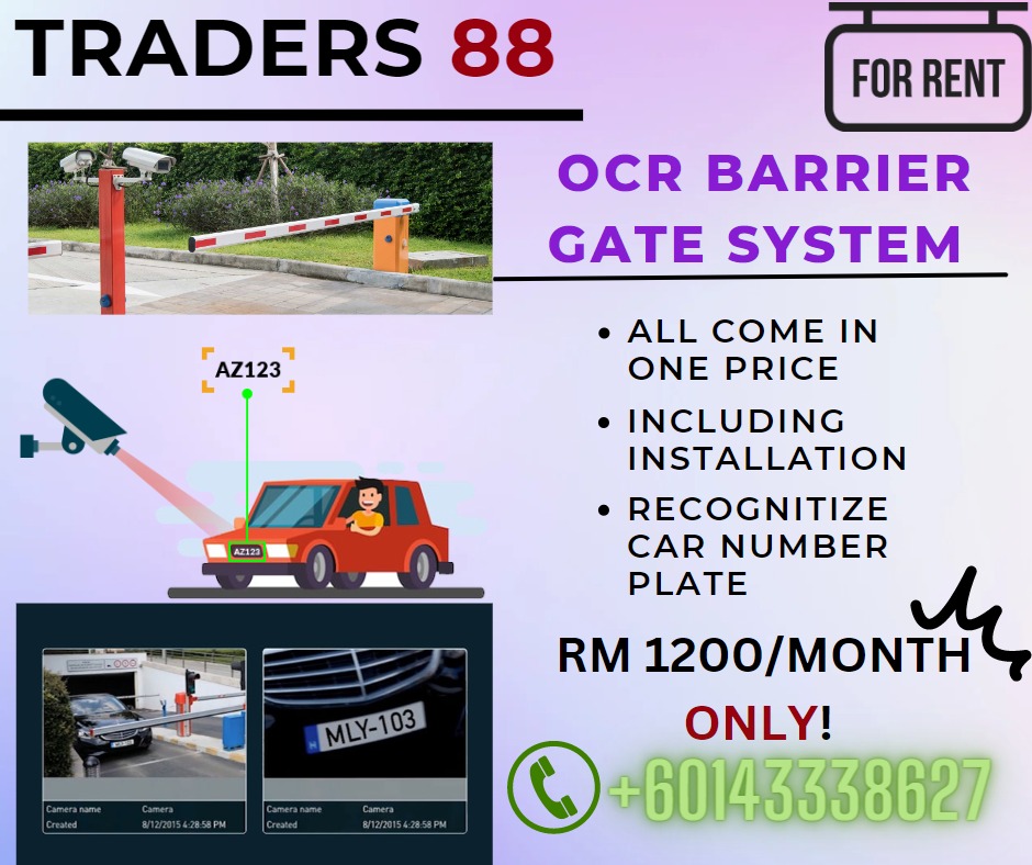 OCR CAMERA BARRIER GATE SYSTEM FOR RENTING, Furniture & Home Living