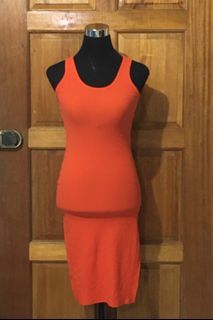 Orange Dress with Side Slit
