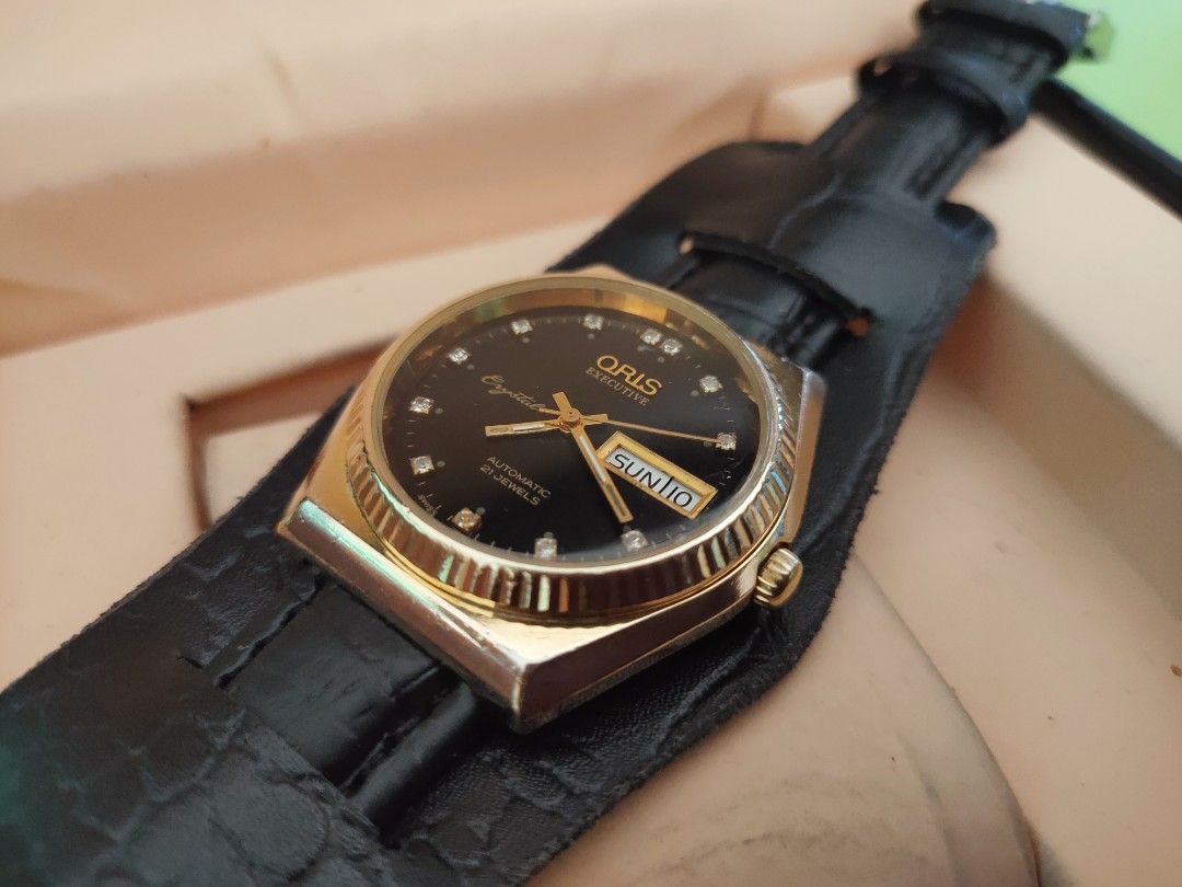 Oris executive black 12 daimond cantik smart Men s Fashion