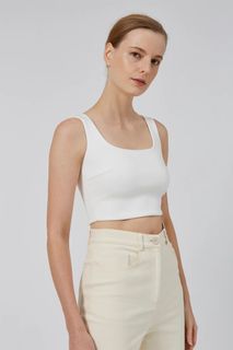 OSN Jersey Crop Top in White
