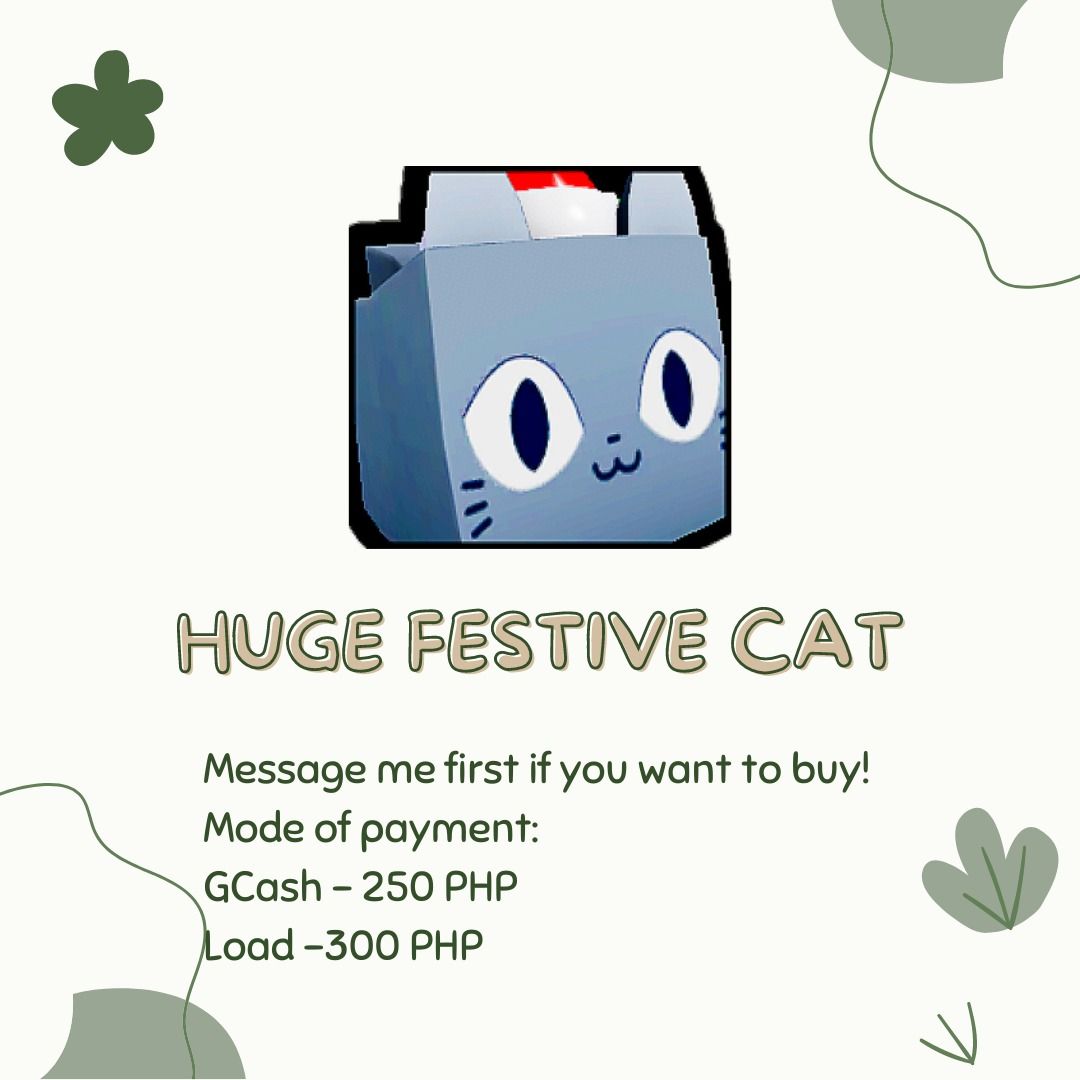 PET SIMULATOR X HUGE FESTIVE CAT, Video Gaming, Video Games, Others on