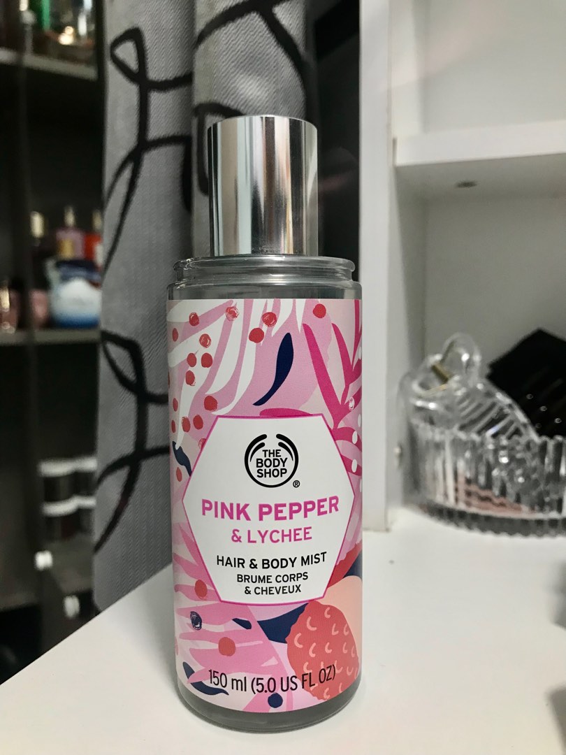 pink pepper and lychee the body shop hair and body mist, Beauty