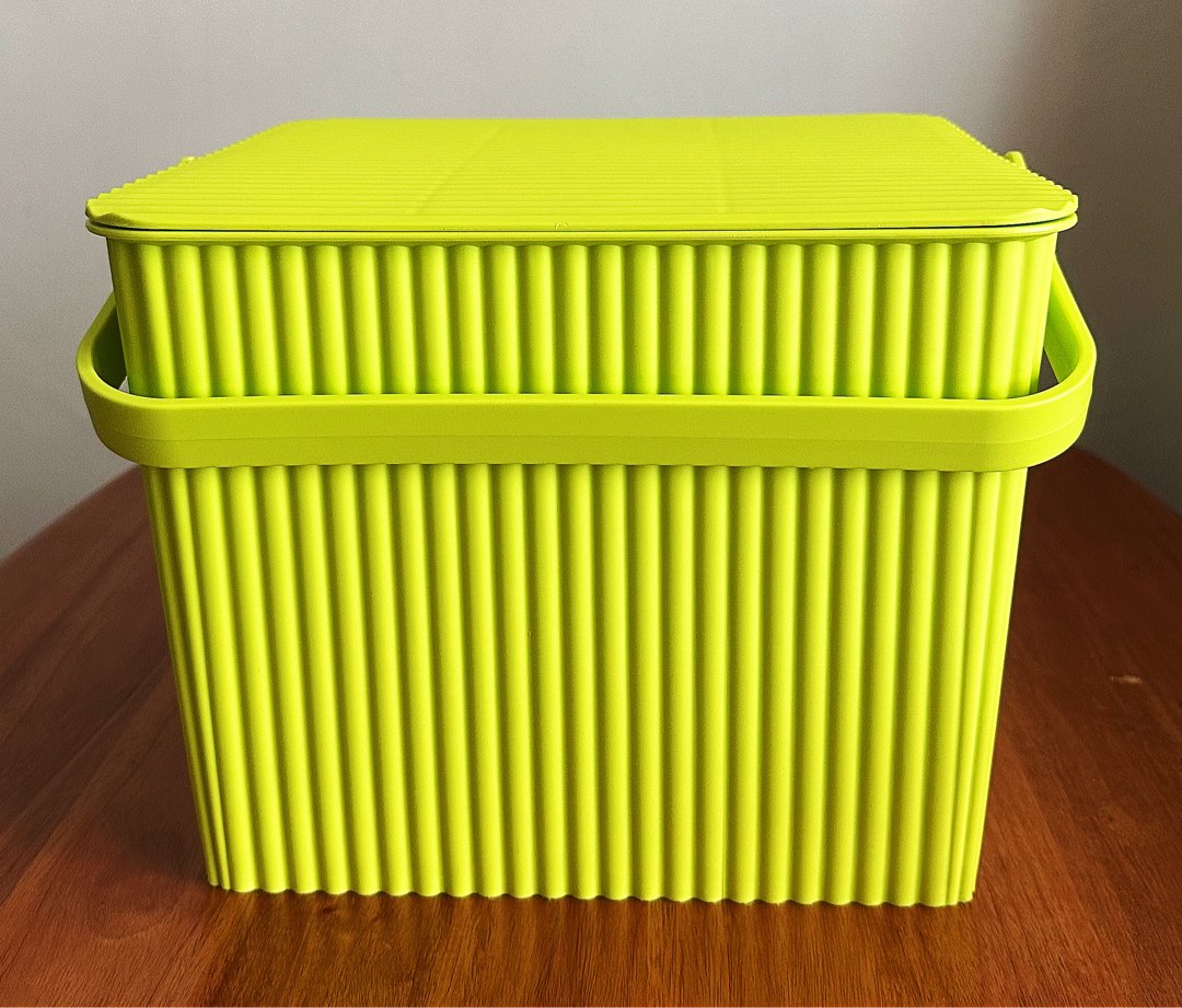 Plastic storage box with cover and hanger, Furniture & Home Living