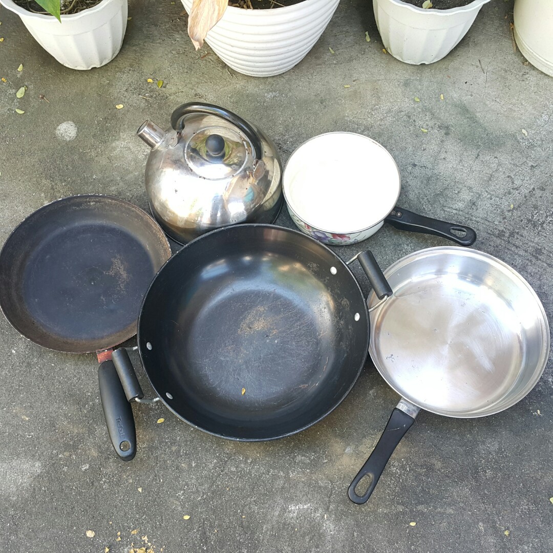 Pot and Pans Set USED Tefal etc, Furniture & Home Living, Kitchenware