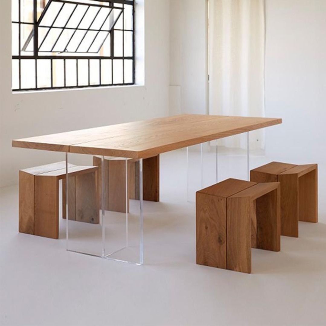 Presenthem Dining Table with Transparent Legs, Furniture & Home Living ...
