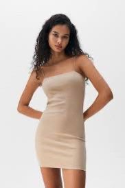 PULL&BEAR SHORT RIBBED DRESS