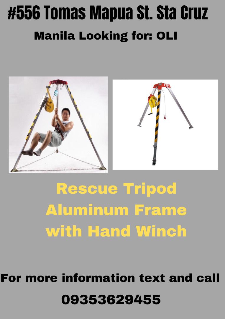 Rescue Tripod Aluminum Frame with Hand Winch on Carousell