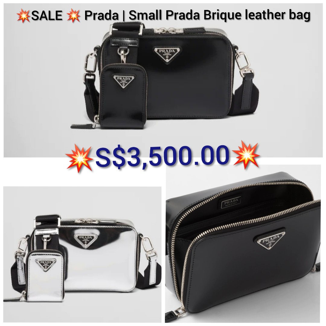 Prada Brique Saffiano Leather Bag - Black Messenger Bags, Bags