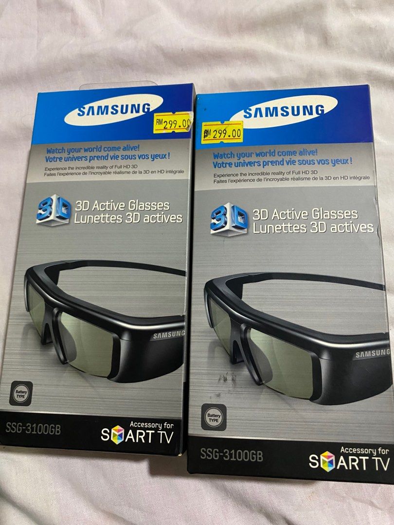 SAMSUNG 3D ACTIVE GLASSES ( 2 SETS), TV & Home Appliances, TV