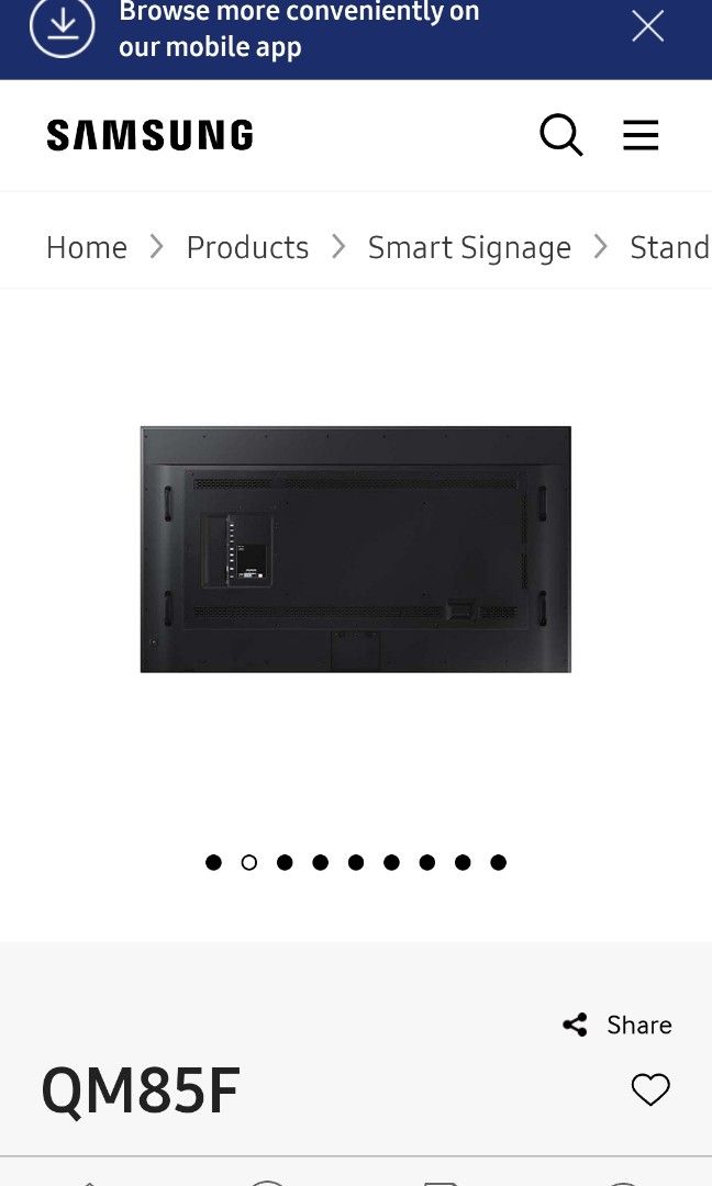 Samsung QM 85F display, TV & Home Appliances, TV & Entertainment, TV on