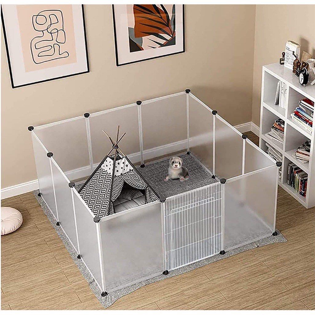 Sg Stock DIY Pet Playpen Puppy Plastic Yard Fence Tent for Small