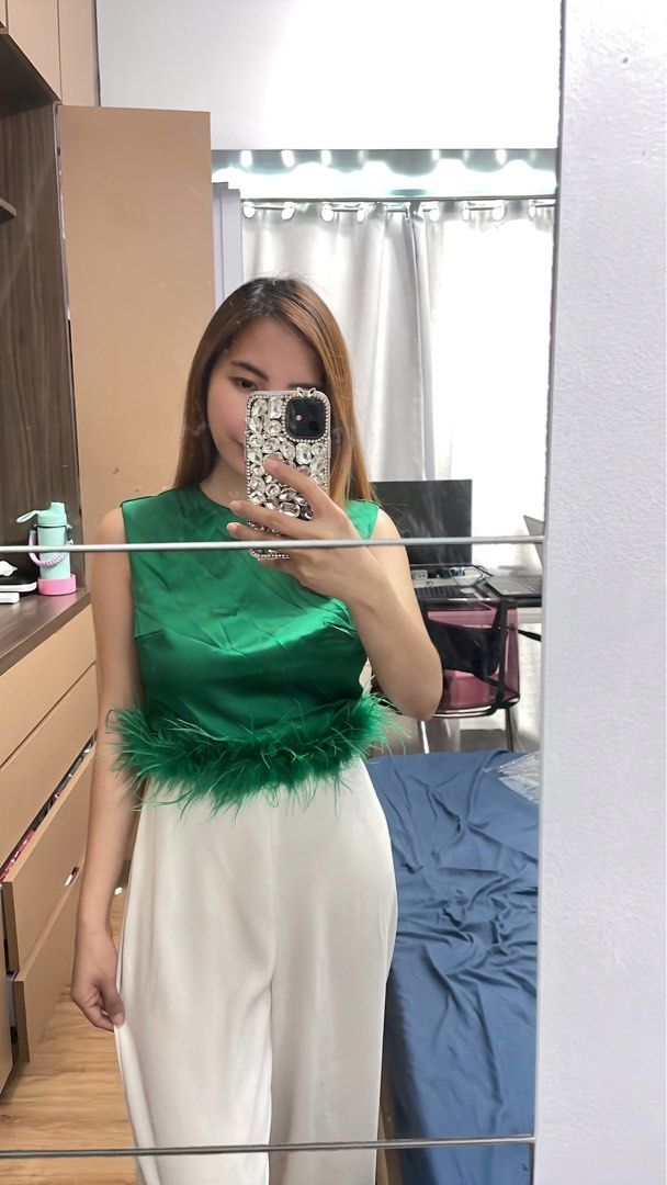Green Feather Top main image 0