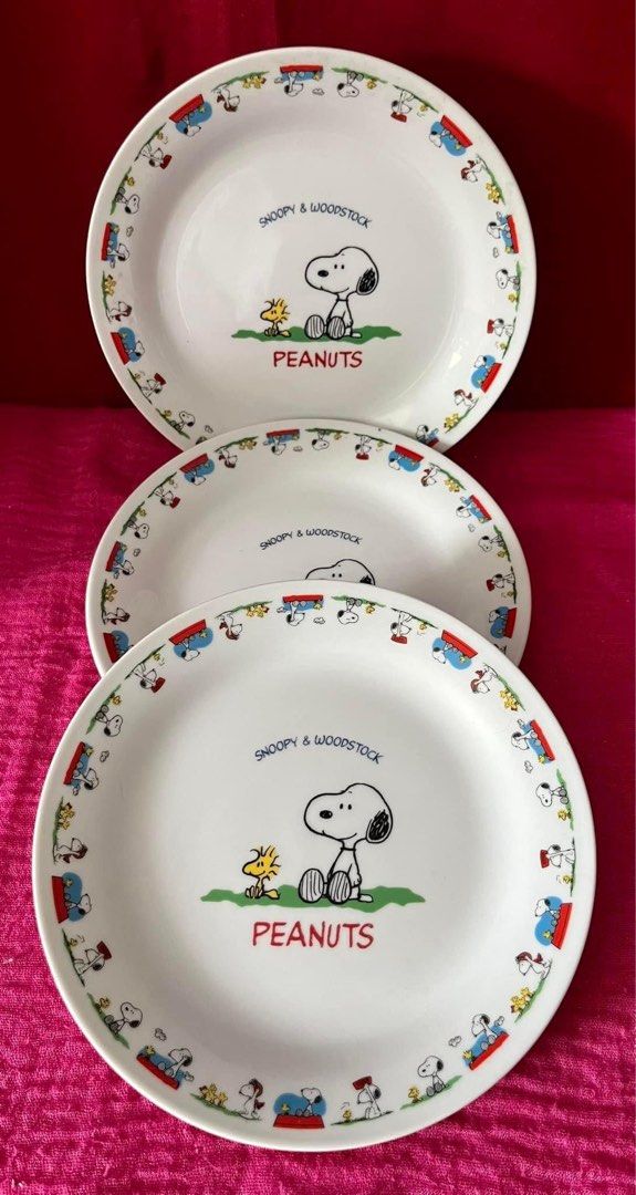 SNOOPY & WOODSTOCK Plates (3pcs) 7 1/2”) (3sets available) (Category: Dinnerware & Cutlery) located in Valenzuela. Submitted by carzia (Listing ID 1219414486, Image 2). Description: .