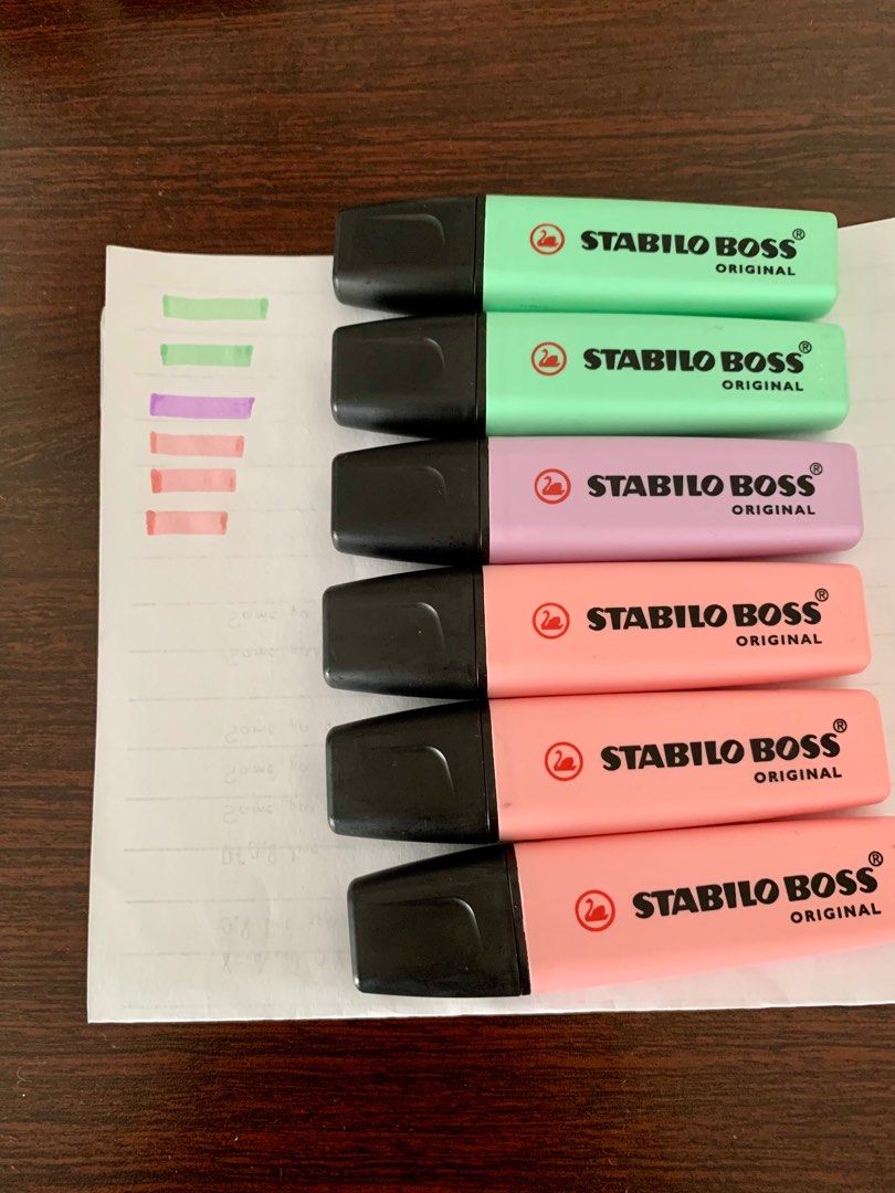 Stabilo Boss Pastel/Sharpie Smear Guard Highlighter (Category: Stationery & School Supplies) located in Quezon City. Submitted by mkr888 (Listing ID 1219389426, Image 3). Description: Hi! Anyone interested? Selling my Sharpie Smear Guard Highlighters and Stabilo Boss Pastel Highlighters at a discounted price! Only tested them for the pictures. Here are the colors and pieces available: Stabilo Boss Pastel Orange- 1 Sharpie Smear Guard Blue- 2 Purp