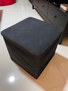 Bosnas Footstool with Storage Black