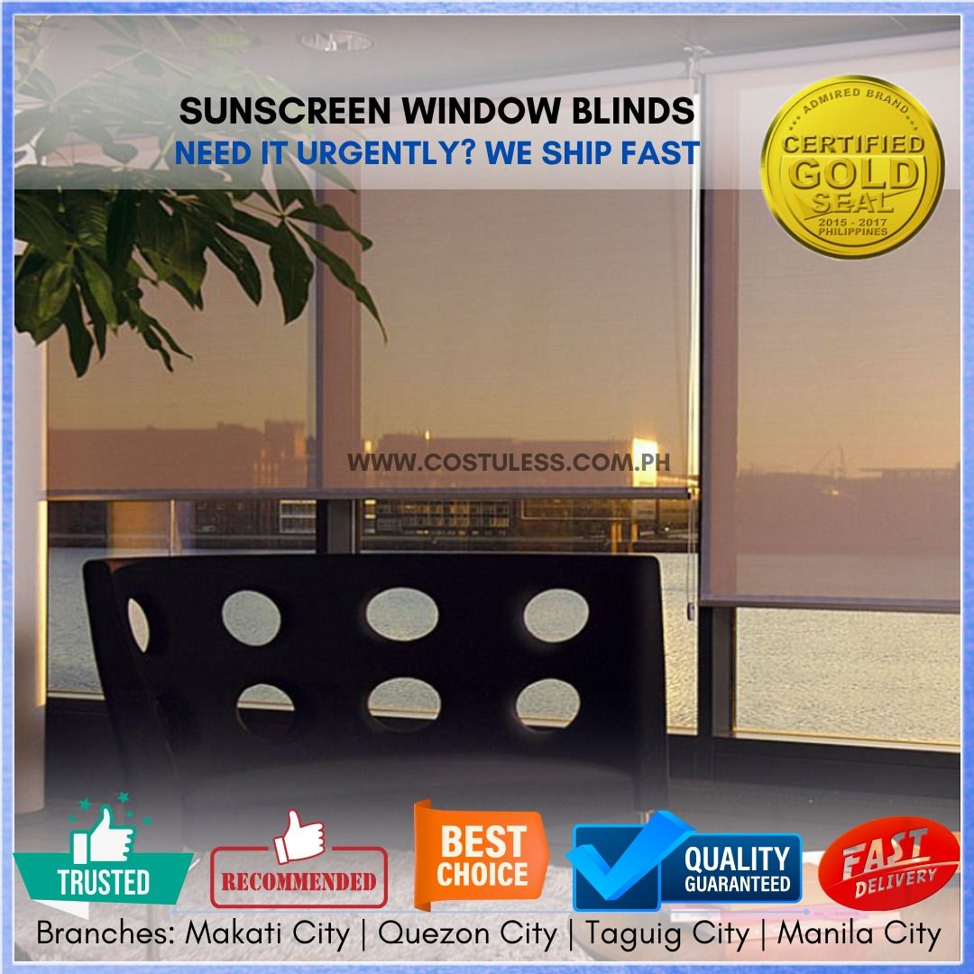 SUNSCREEN WINDOW BLINDS, Window Blinds, Motorized Wooden Blinds, Window