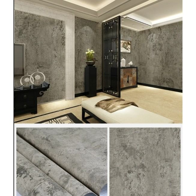 Thick Gray Concrete Wallpaper Peel and Stick Concrete Countertops Self