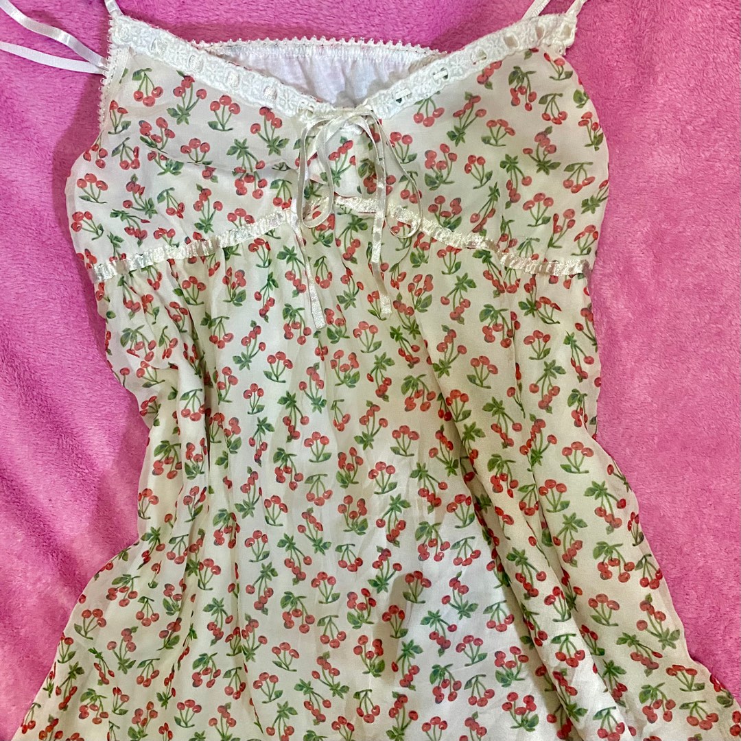 Collared Babydoll Dress, Cherry Check