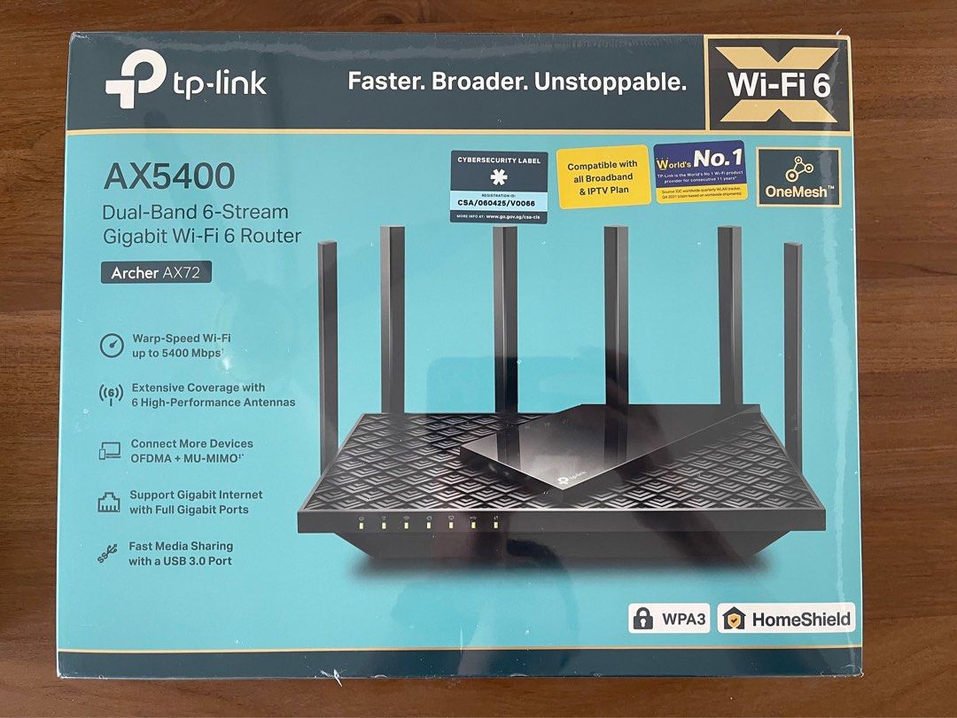 TP-Link Archer AX-72 AX5400 Dual-Band Gigabit Wi-Fi 6 Router, Computers ...